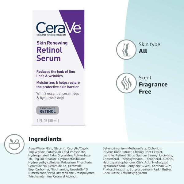 CeraVe Skin Renewing Retinol Serum – Anti-Aging, 30ml
