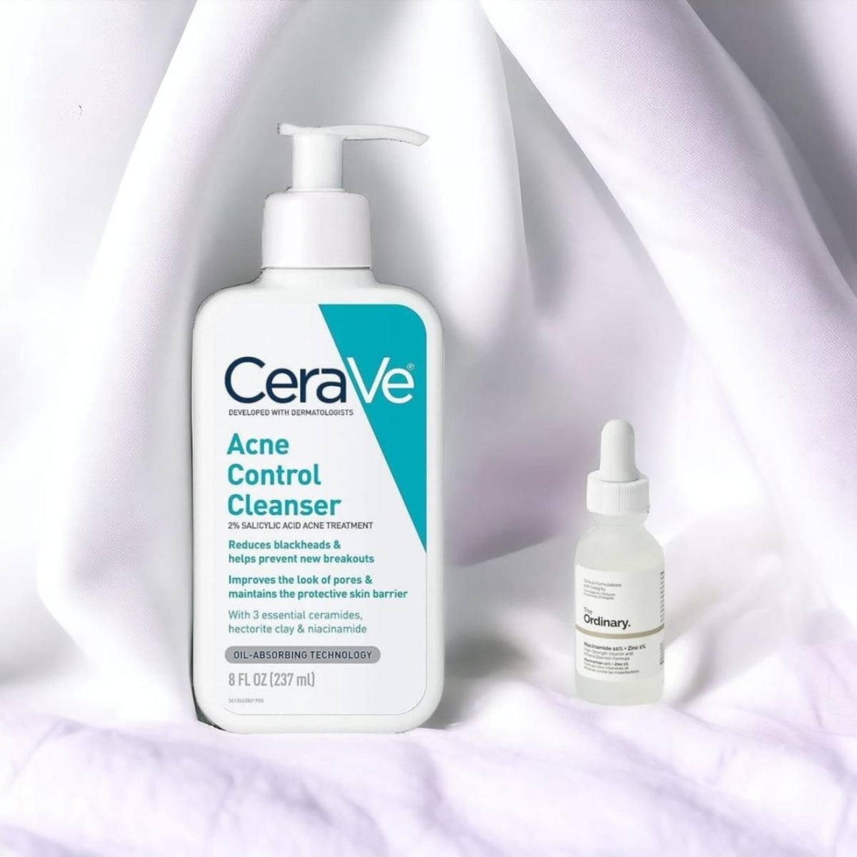 CeraVe Acne Cleanser + Niacinamide Serum – Pack of 2 Skincare Deal