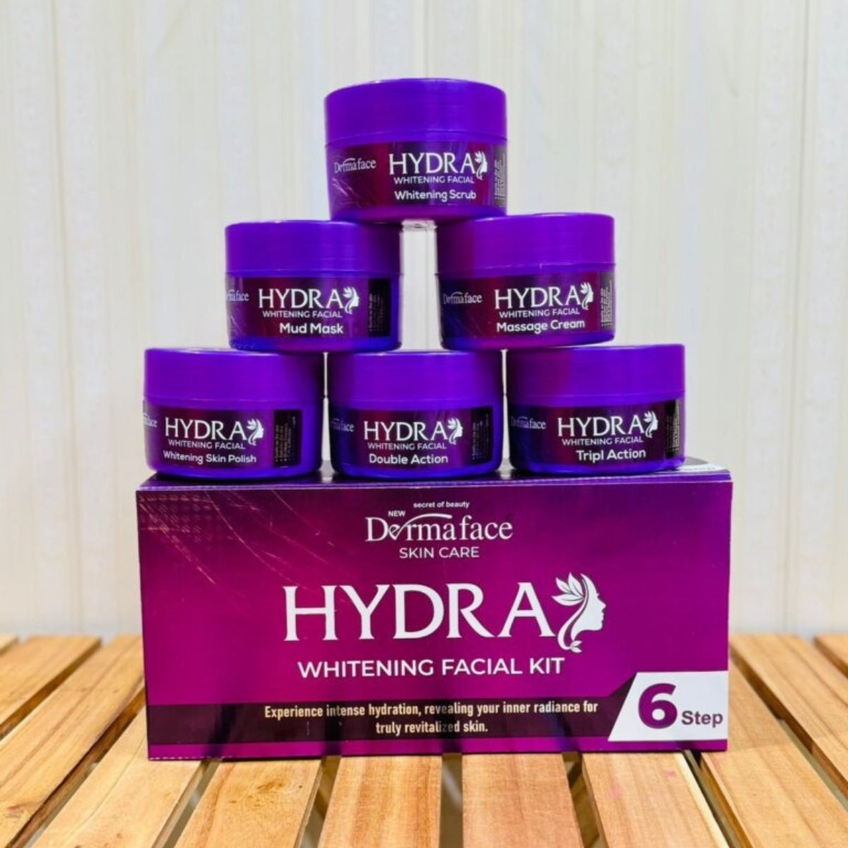 Derma Face Hydra Whitening Facial Kit – 6 Step Glow & Brightening