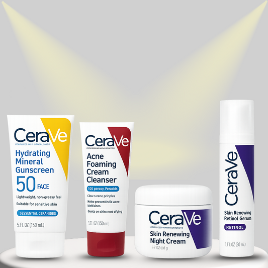 CeraVe 4-in-1 Skincare Kit – Cleanser, Serum, Cream & Sunblock