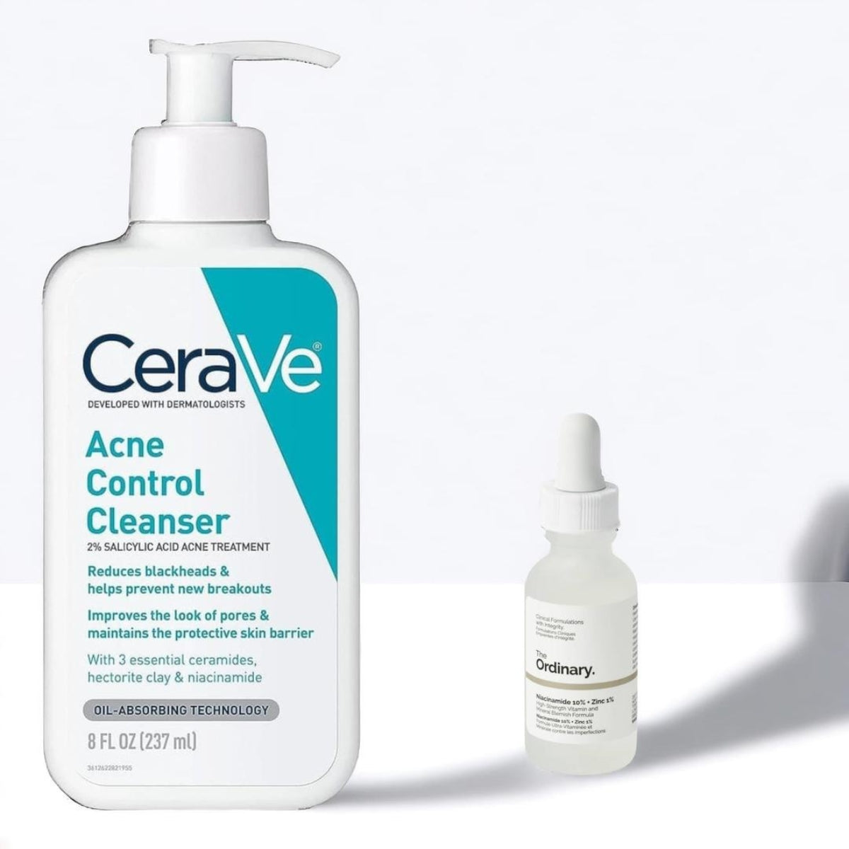 CeraVe Acne Cleanser + Niacinamide Serum – Pack of 2 Skincare Deal