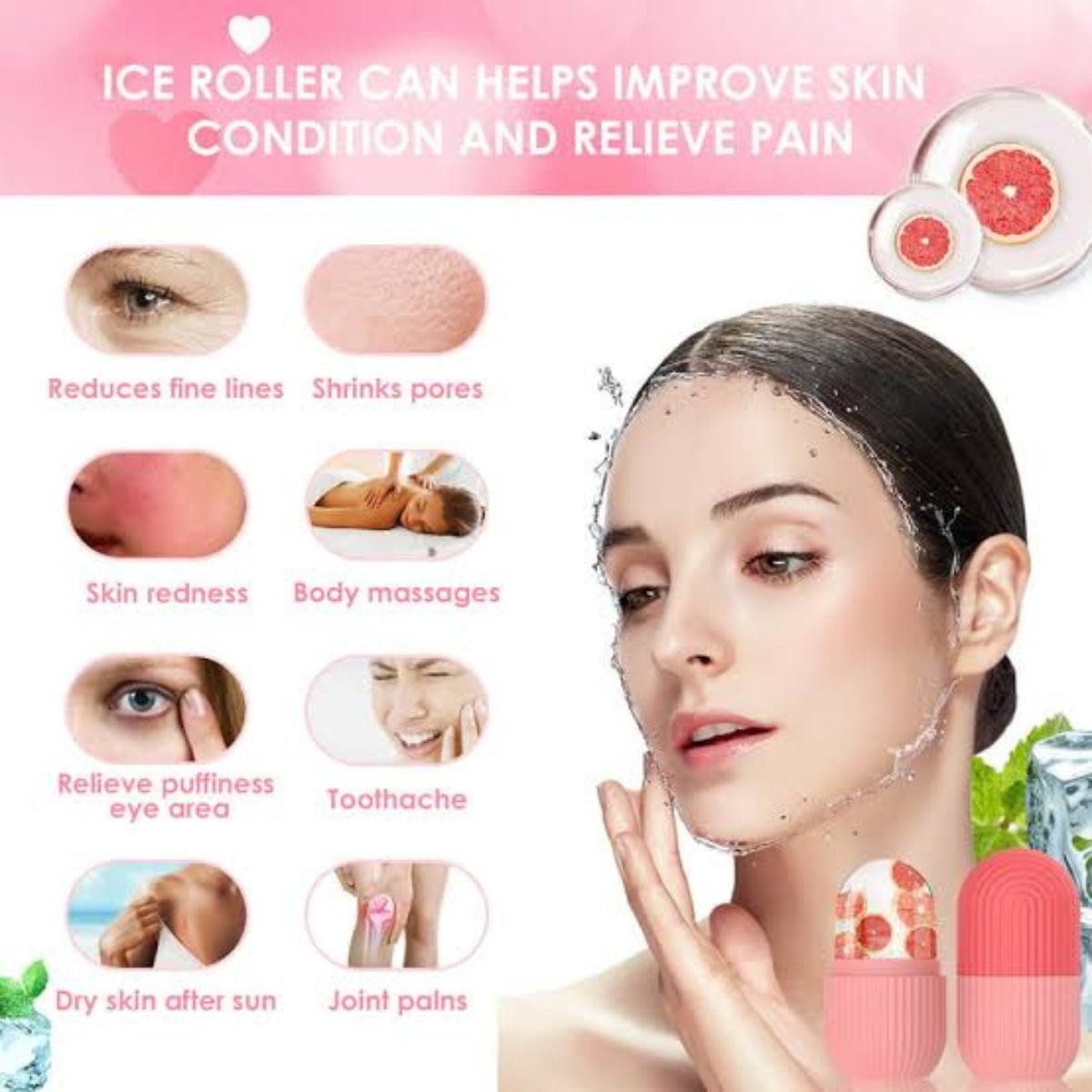 Reusable Facial Ice Roller for Skin Glow & Pore Tightening – Random Color