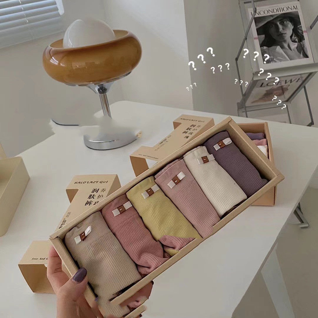 Pack of 6 Japanese Cream Rose Moisturizing Panties For Women Seamless High Elastic