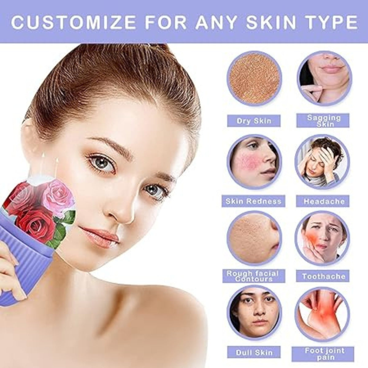 Reusable Facial Ice Roller for Skin Glow & Pore Tightening – Random Color