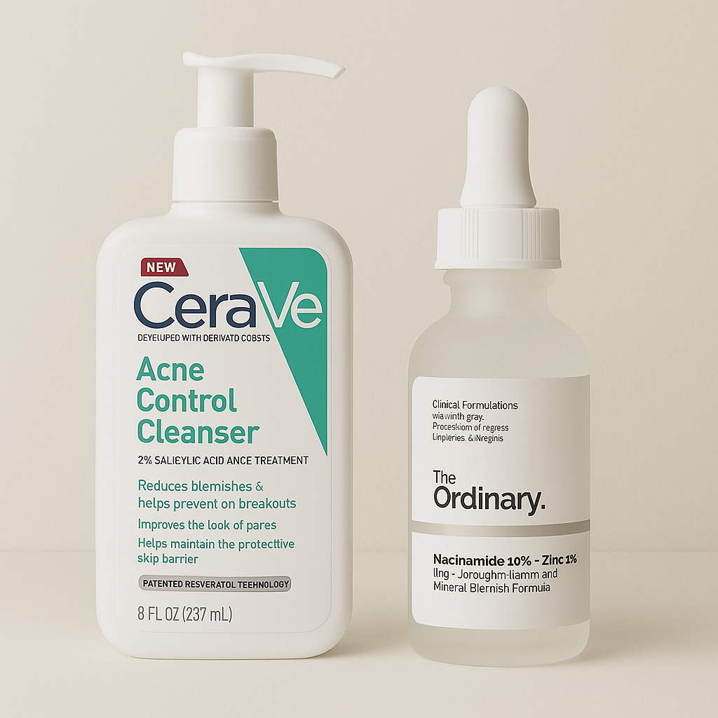 CeraVe Acne Cleanser + Niacinamide Serum – Pack of 2 Skincare Deal