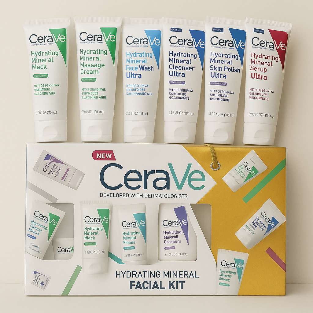 CeraVe Hydrating Mineral Facial Kit – Pack of 6 Skincare Essentials