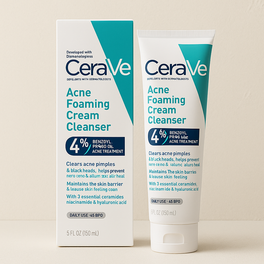 CeraVe Acne Foaming Cleanser 120ml – 4% Benzoyl Peroxide Face Wash