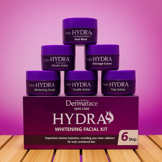 Derma Face Hydra Whitening Facial Kit – 6 Step Glow & Brightening