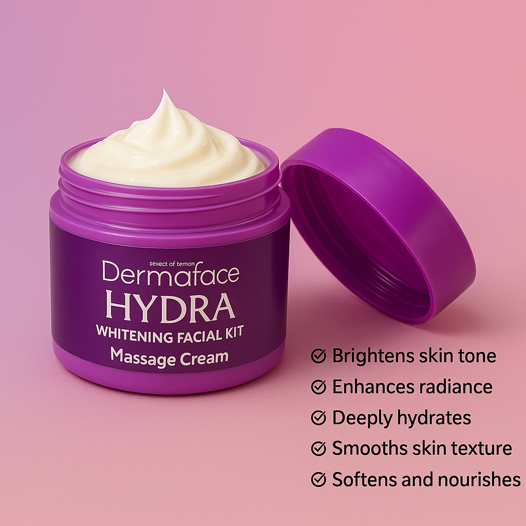 Derma Face Hydra Whitening Facial Kit – 6 Step Glow & Brightening