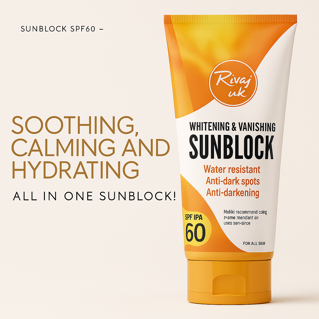 Rivaj Sunblock SPF60 – Whitening & Vanishing, 150ml