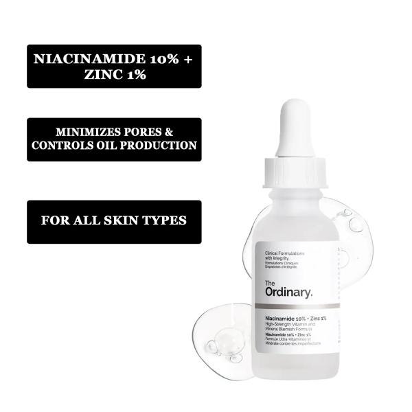 The Ordinary Niacinamide 10% + Zinc 1% Serum 30ml for Bright & Clear Skin