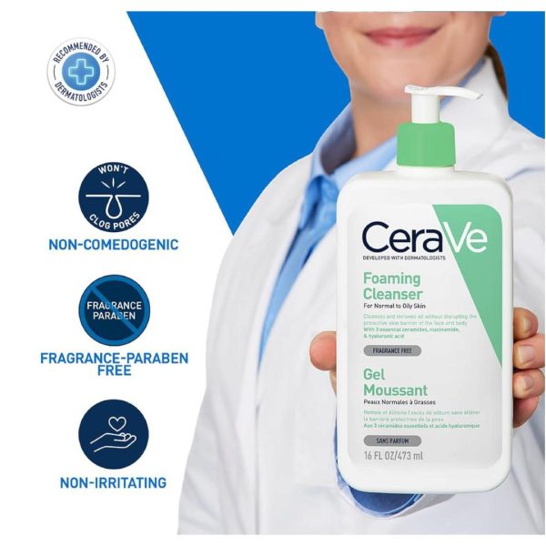 CeraVe Foaming Cleanser – Smooth Texture, All Skin Types, 236ml